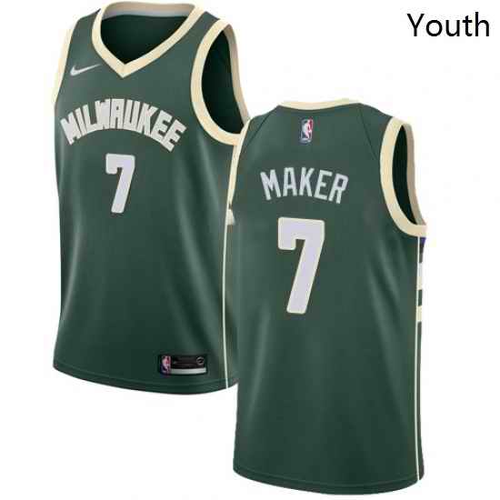Youth Nike Milwaukee Bucks 7 Thon Maker Swingman Green Road NBA Jersey Icon Edition